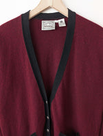 Lade das Bild in den Galerie-Viewer, *Wolle* Cardigan Basic Weinrot Schwarz (L)
