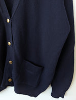 Lade das Bild in den Galerie-Viewer, *Burberry* Cardigan Lammwolle Basic Marine (L)
