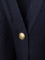 Lade das Bild in den Galerie-Viewer, *Burberry* Cardigan Lammwolle Basic Marine (L)
