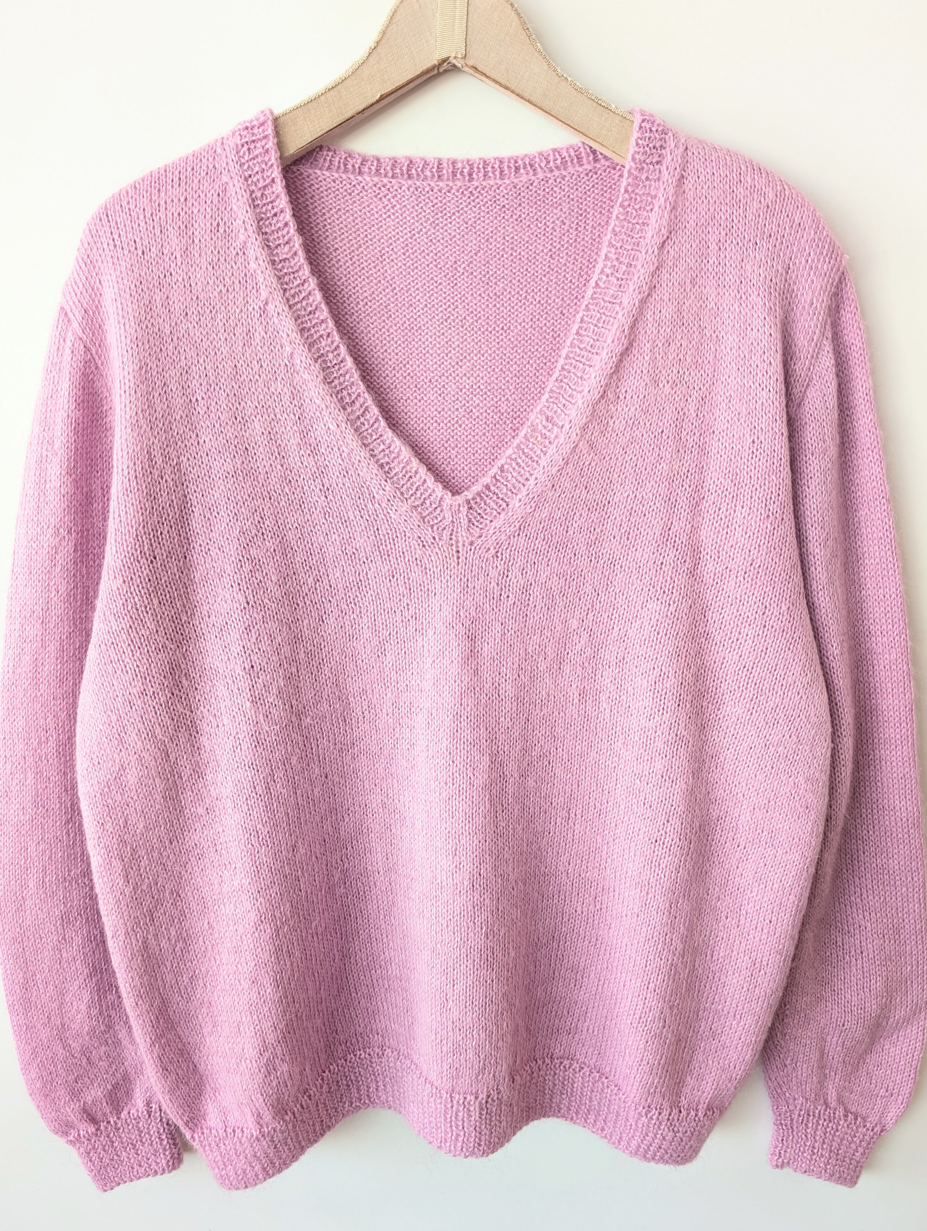 *Handmade* Pullover Wolle Flieder Basic (XL)