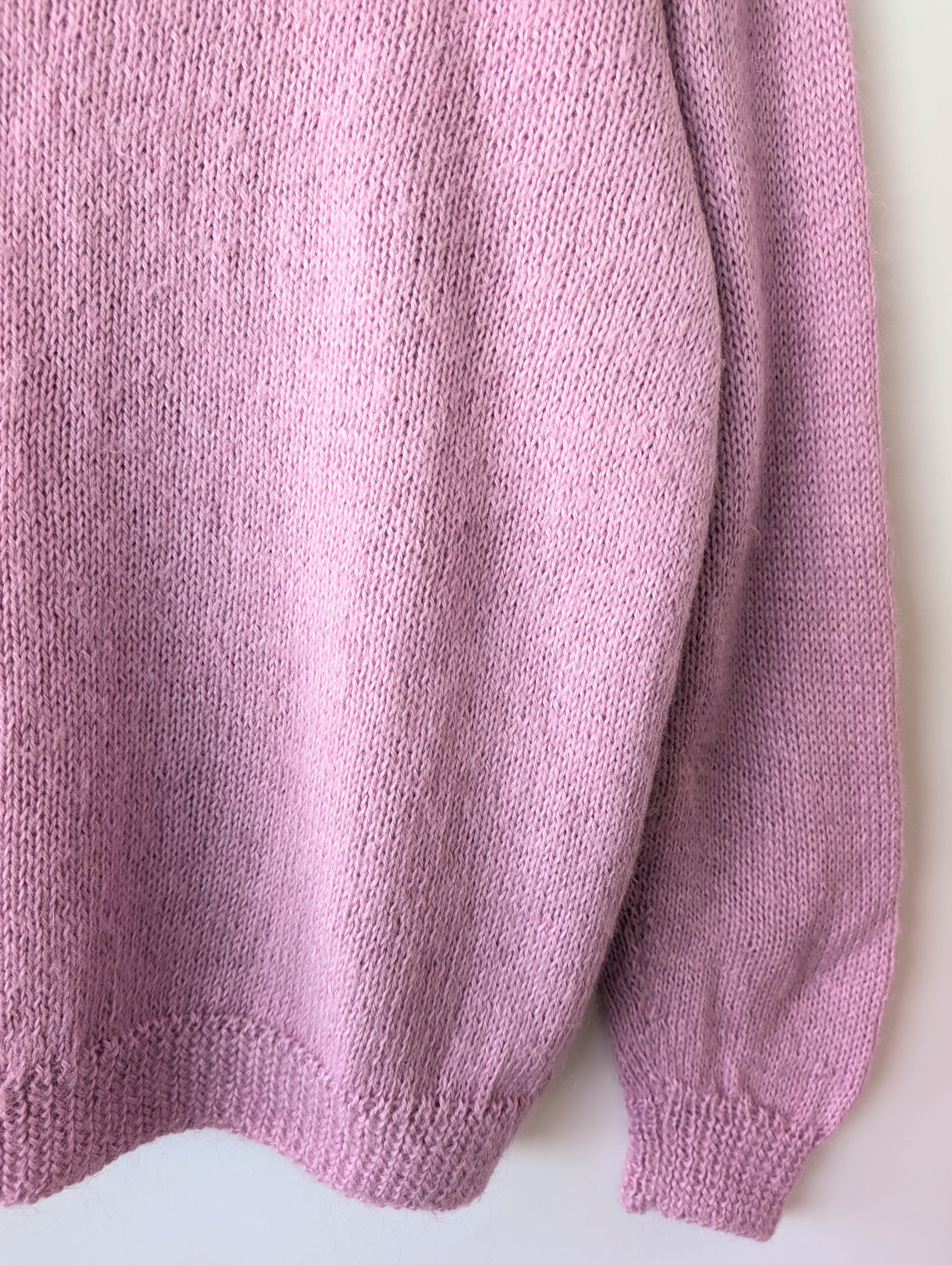 *Handmade* Pullover Wolle Flieder Basic (XL)