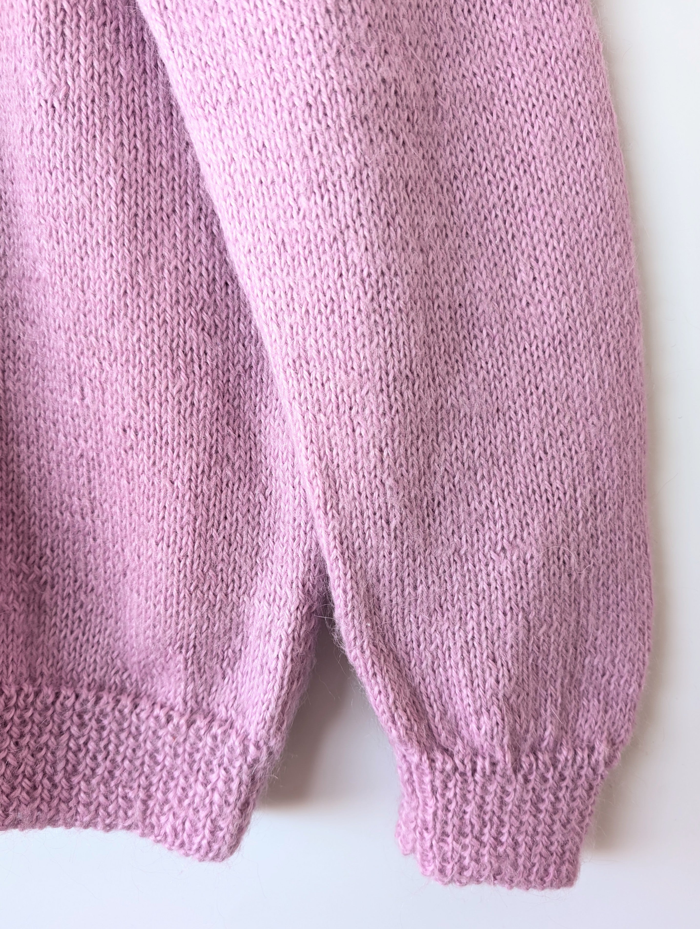 *Handmade* Pullover Wolle Flieder Basic (XL)