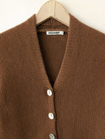 Lade das Bild in den Galerie-Viewer, *Kaschmir* Cardigan Basic Haselnussbraun (S)

