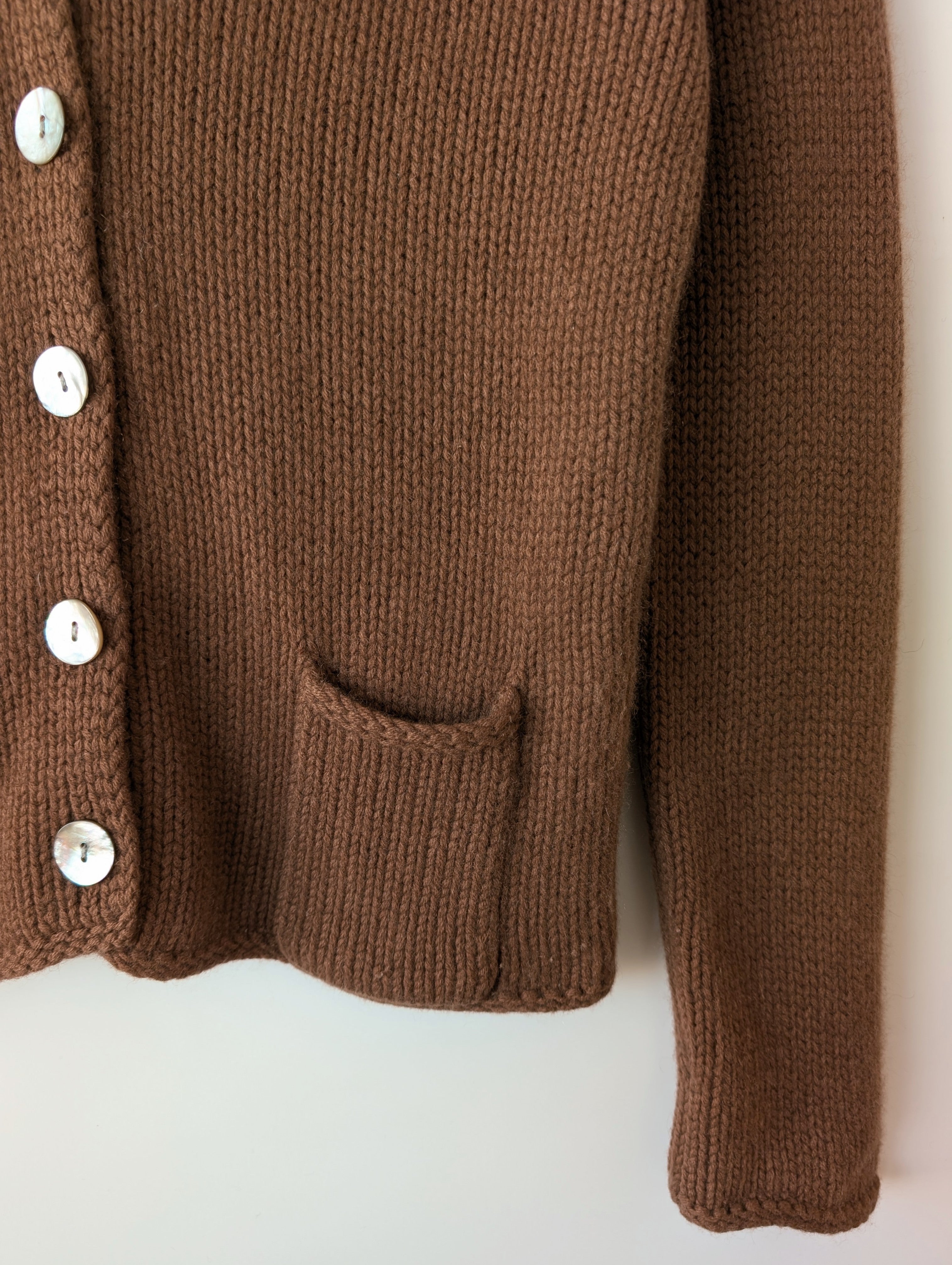 *Kaschmir* Cardigan Basic Haselnussbraun (S)