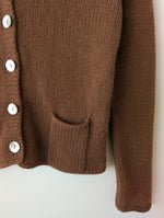 Lade das Bild in den Galerie-Viewer, *Kaschmir* Cardigan Basic Haselnussbraun (S)
