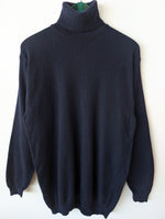 Lade das Bild in den Galerie-Viewer, *Angora &amp; Lammwolle* Pullover Rollkragen Marineblau (L)
