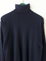 Lade das Bild in den Galerie-Viewer, *Angora &amp; Lammwolle* Pullover Rollkragen Marineblau (L)
