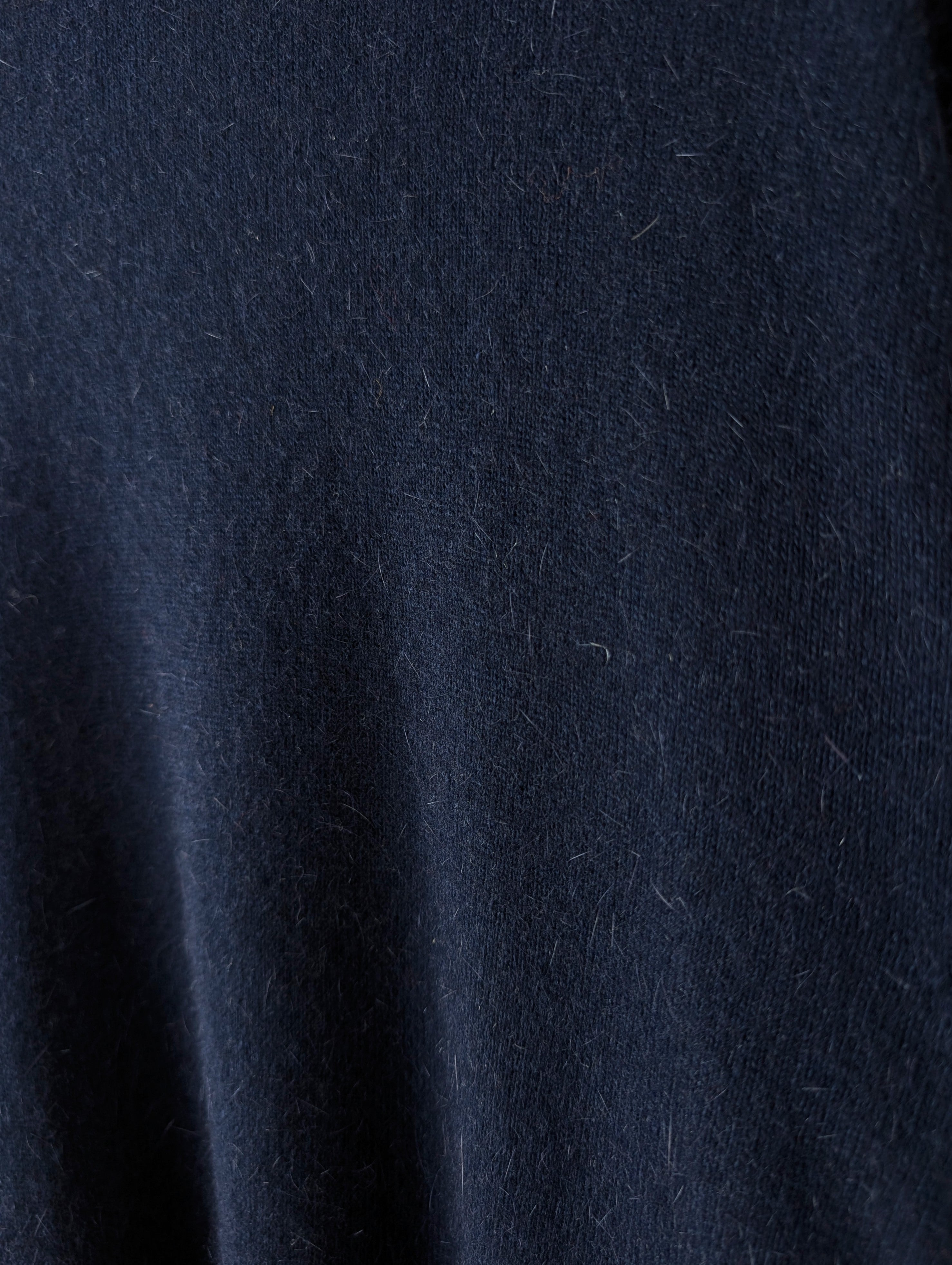 *Angora & Lammwolle* Pullover Rollkragen Marineblau (L)