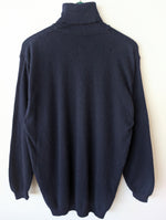 Lade das Bild in den Galerie-Viewer, *Angora &amp; Lammwolle* Pullover Rollkragen Marineblau (L)
