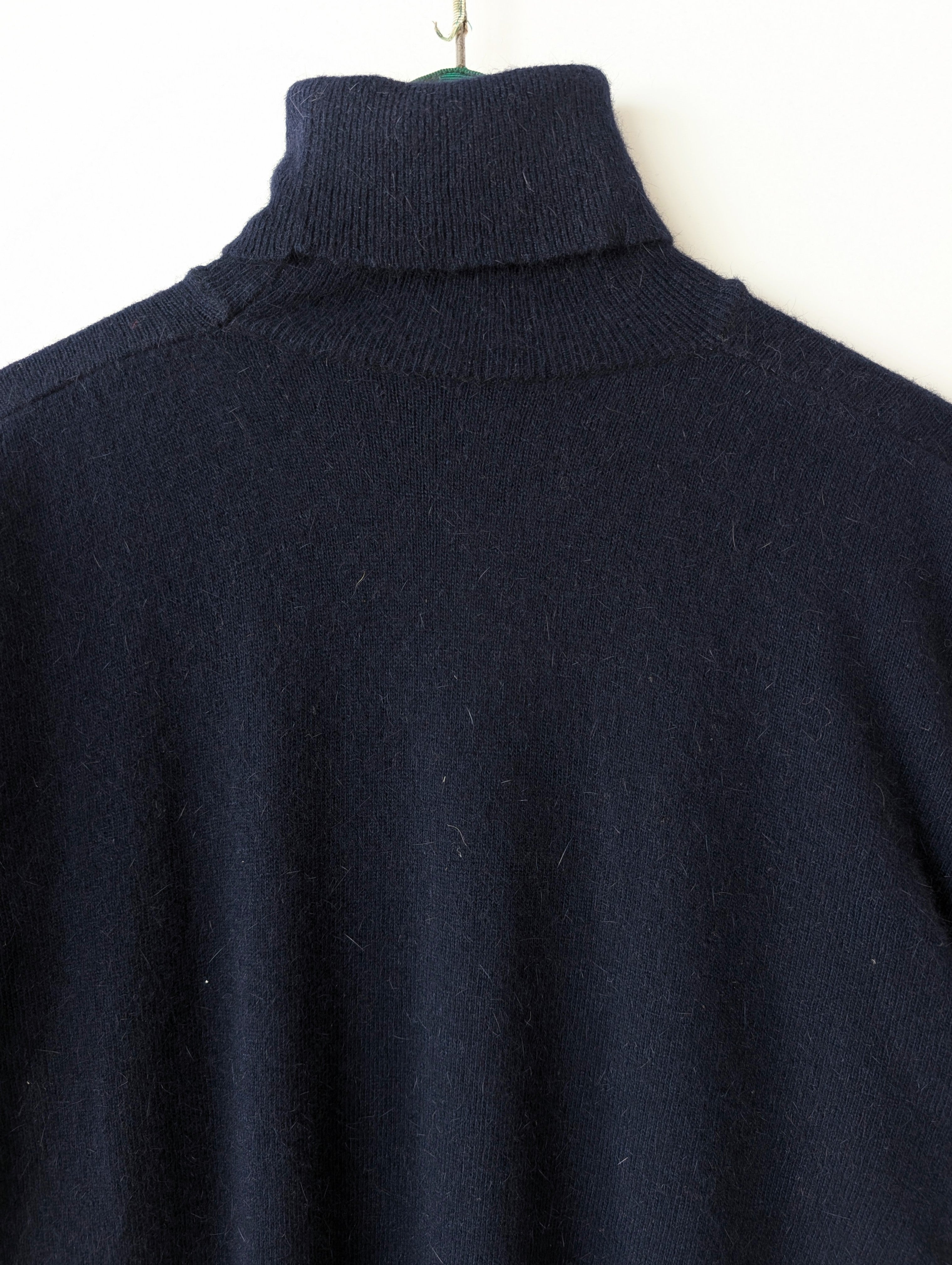 *Angora & Lammwolle* Pullover Rollkragen Marineblau (L)