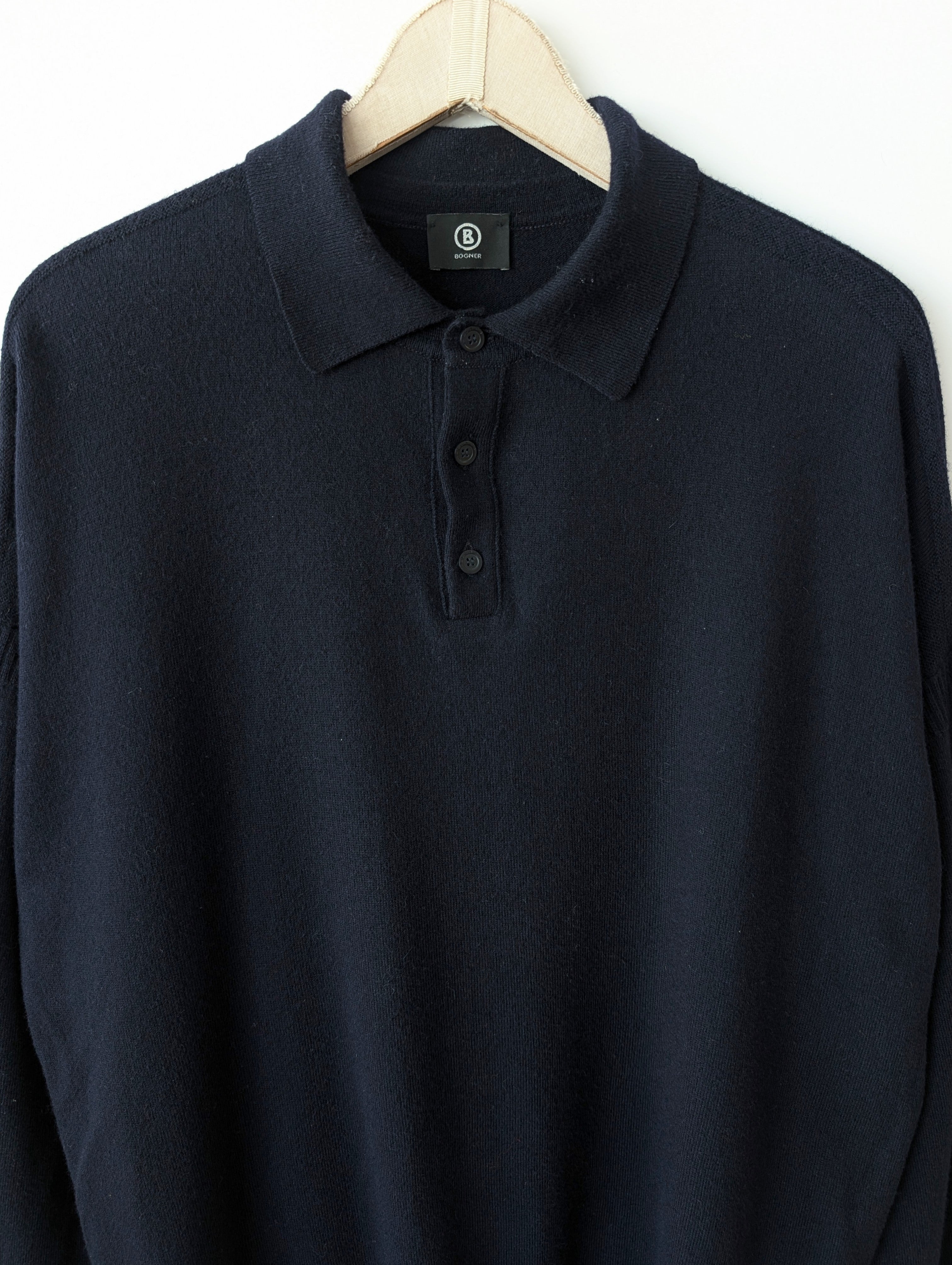 *Bogner* Pullover Troyer Wolle Marineblau (L-XL)