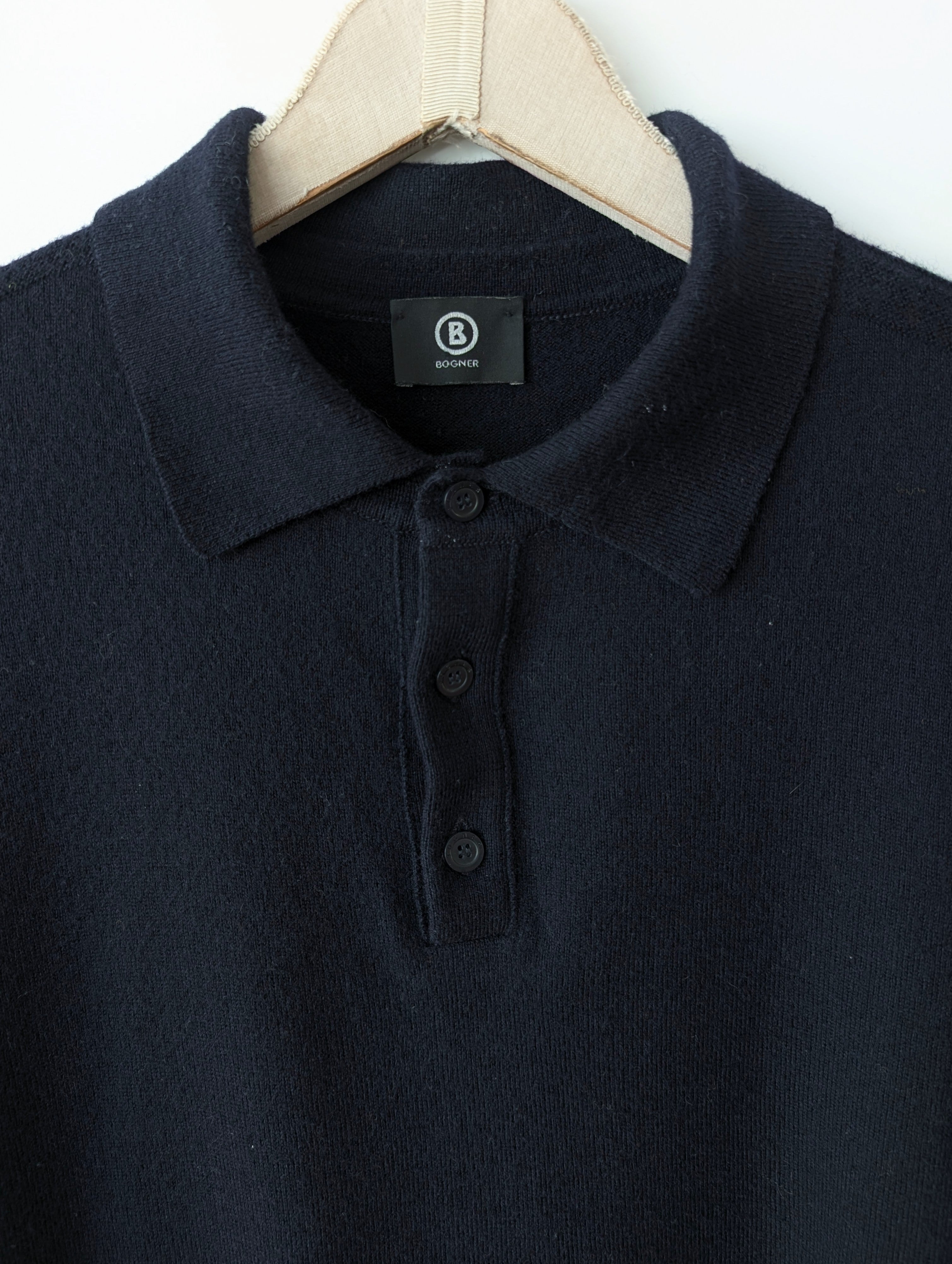 *Bogner* Pullover Troyer Wolle Marineblau (L-XL)