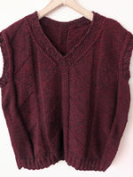 Lade das Bild in den Galerie-Viewer, *Handmade* Pullunder Wolle Weinrot Strick (XL-XXL)
