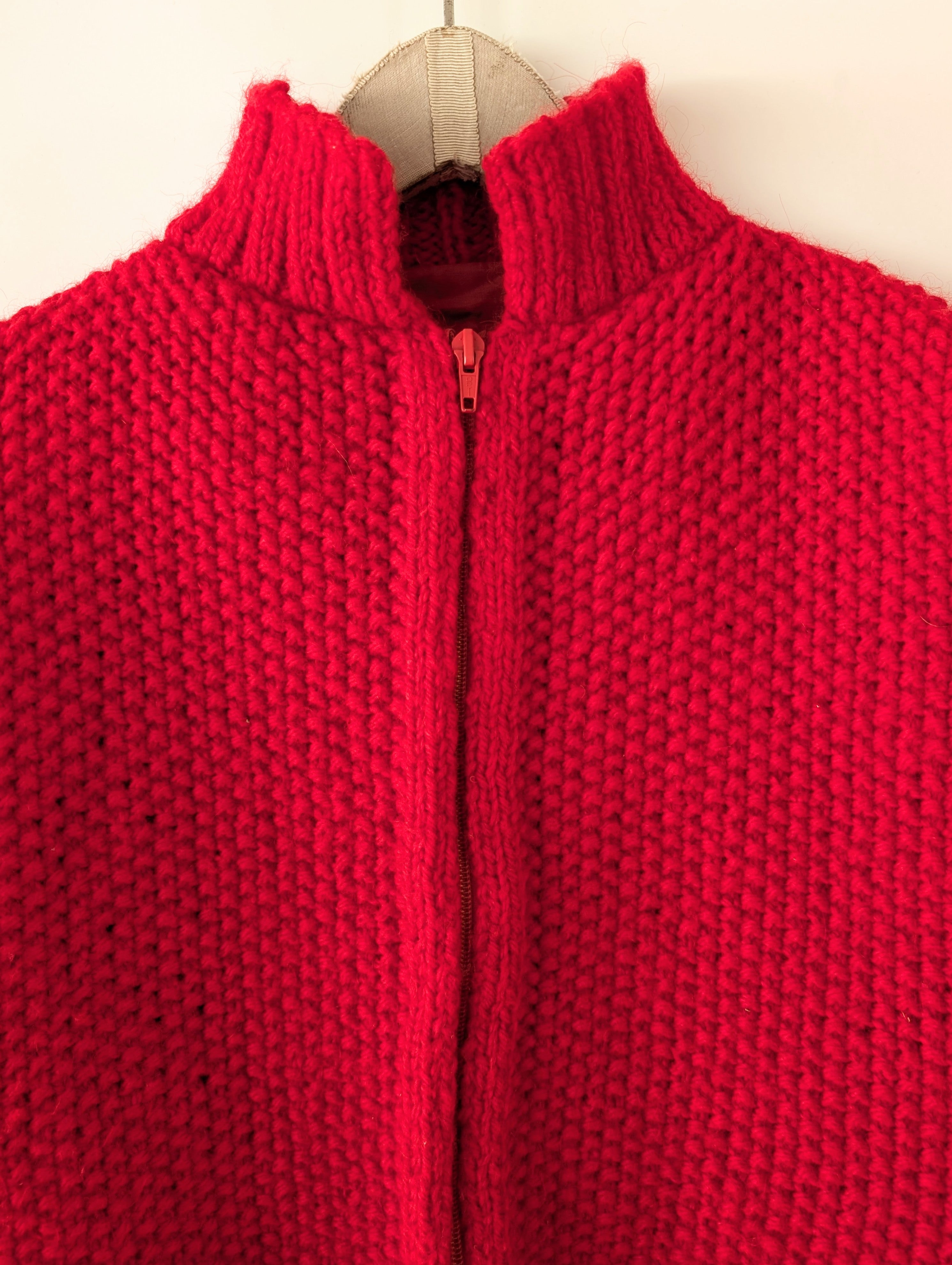 *Handmade* Cardigan Blouson Bomber Rot (XL)