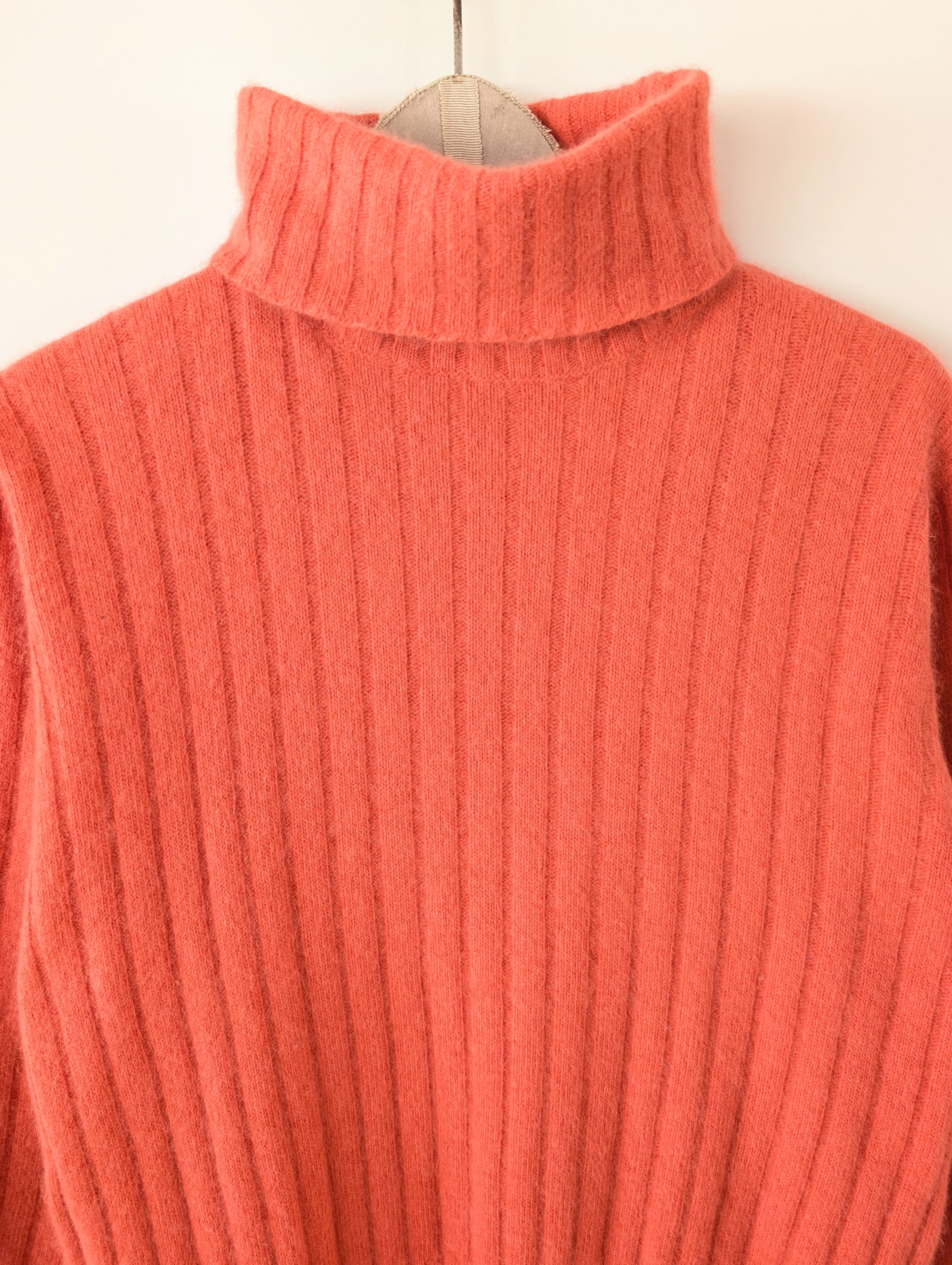 *Angora* Pullover Rollkragen Koralle Apricot (S-M)