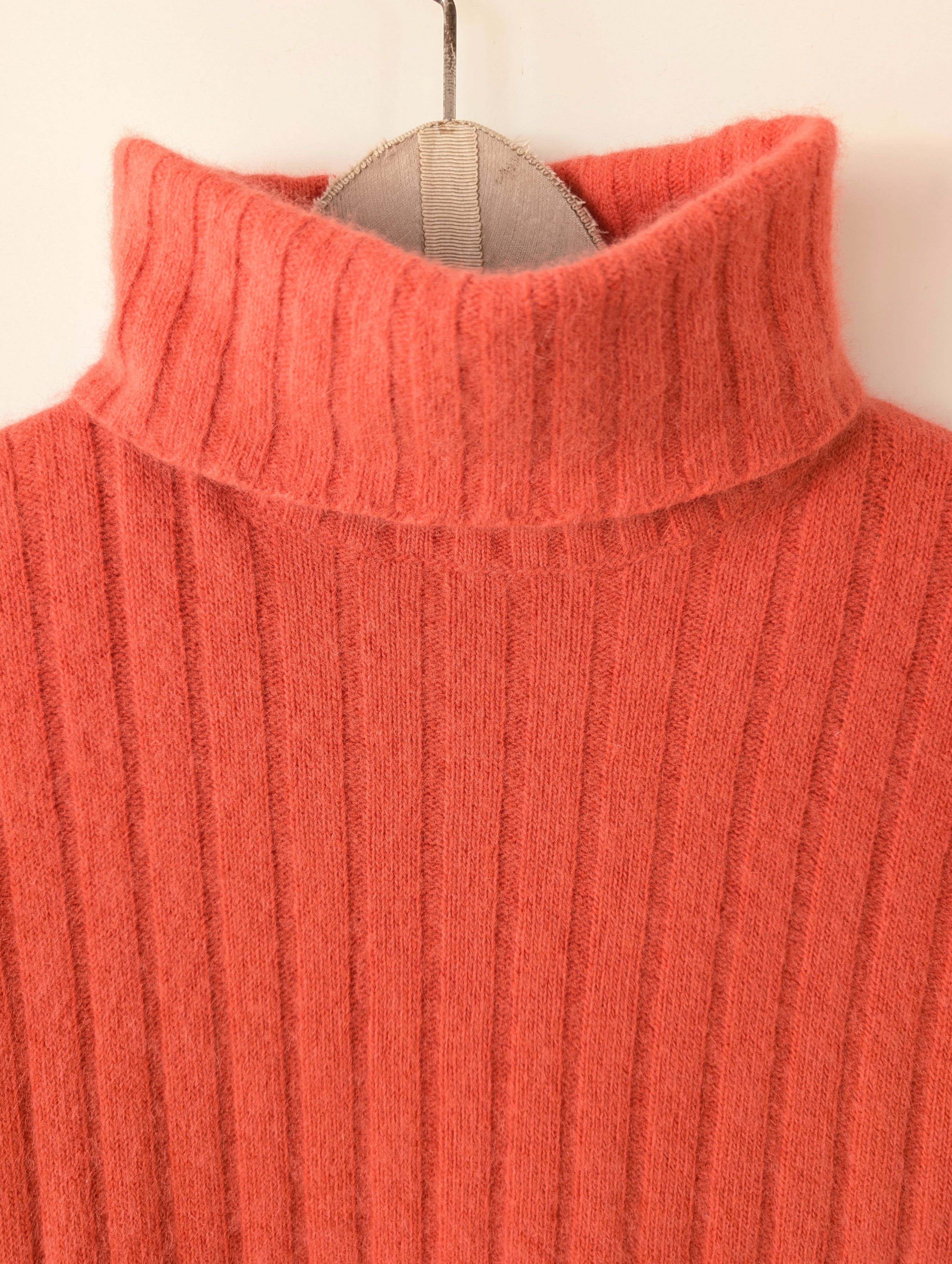 *Angora* Pullover Rollkragen Koralle Apricot (S-M)