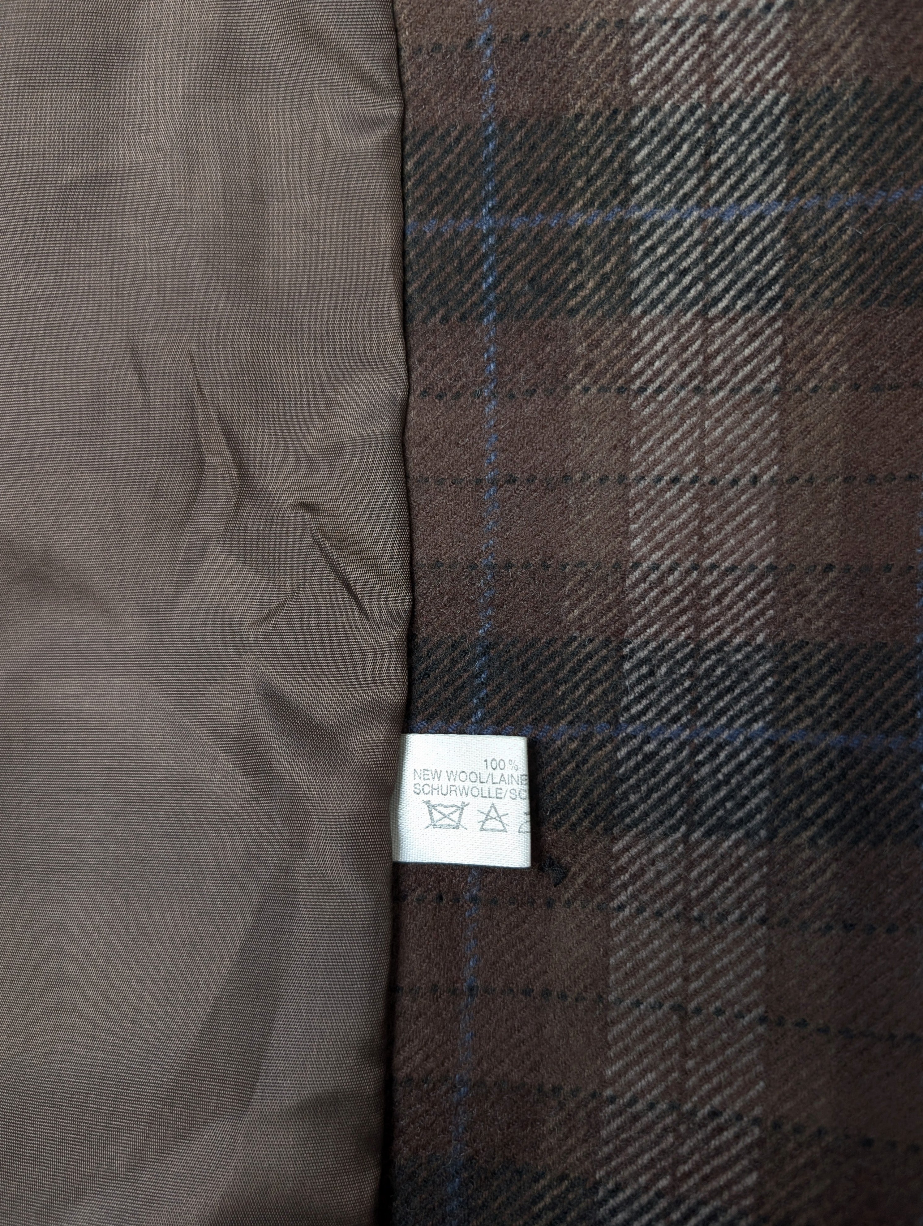 *Wolle* Blazer Zweireiher 80s Tartan Braun (L)