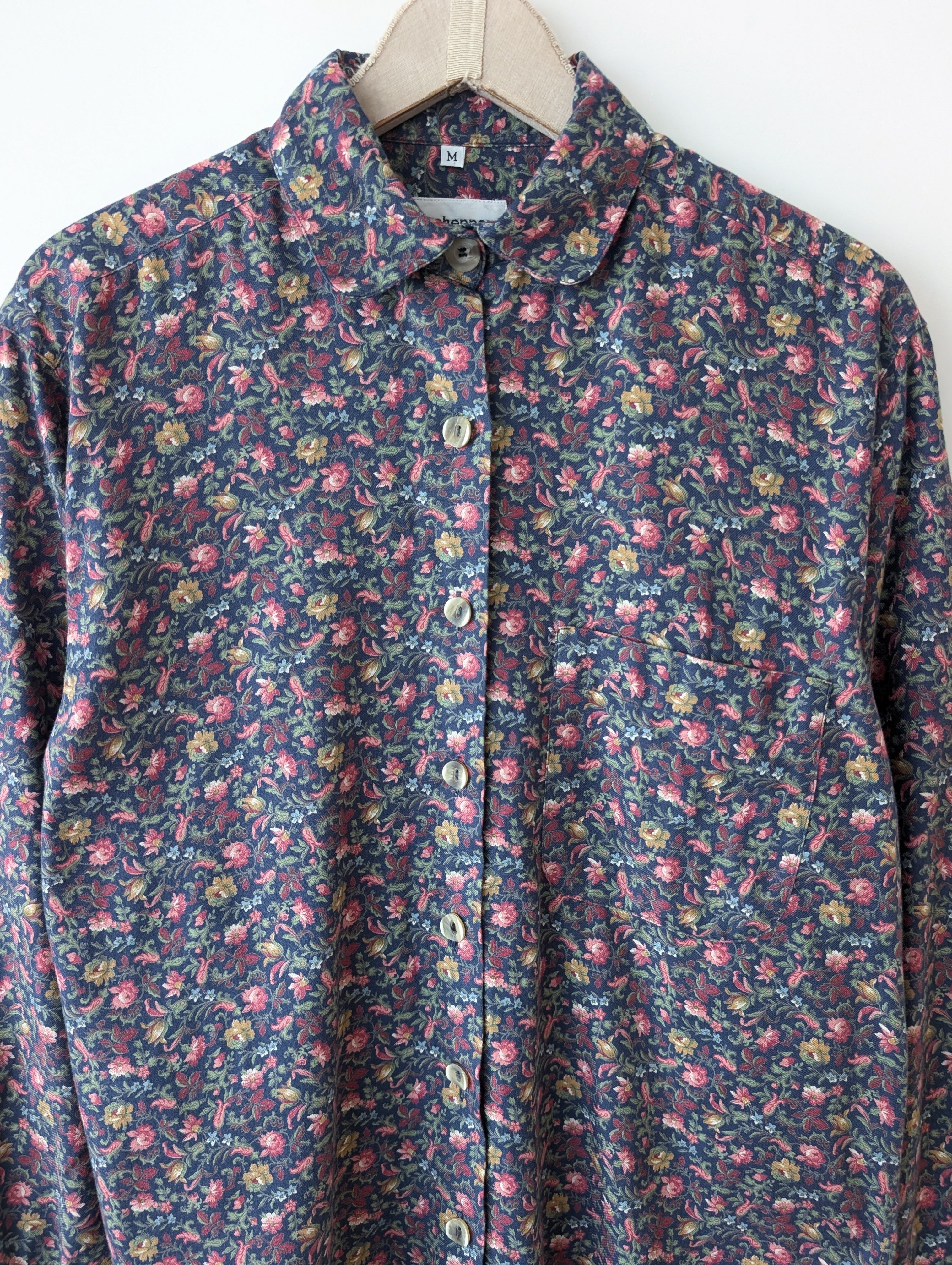 Bluse 90s Bohemian Blumen Print (M-L)