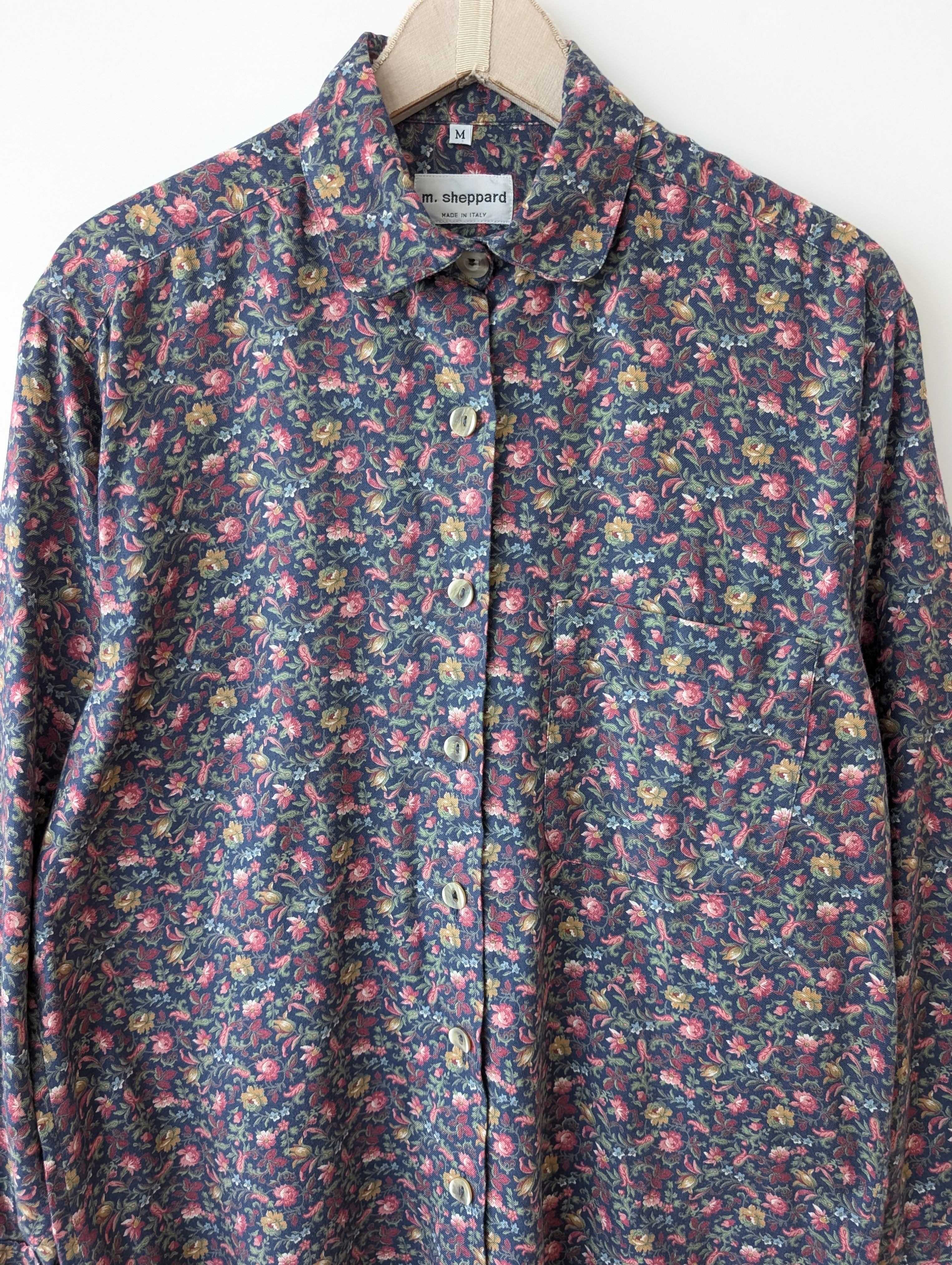 Bluse 90s Bohemian Blumen Print (M-L)