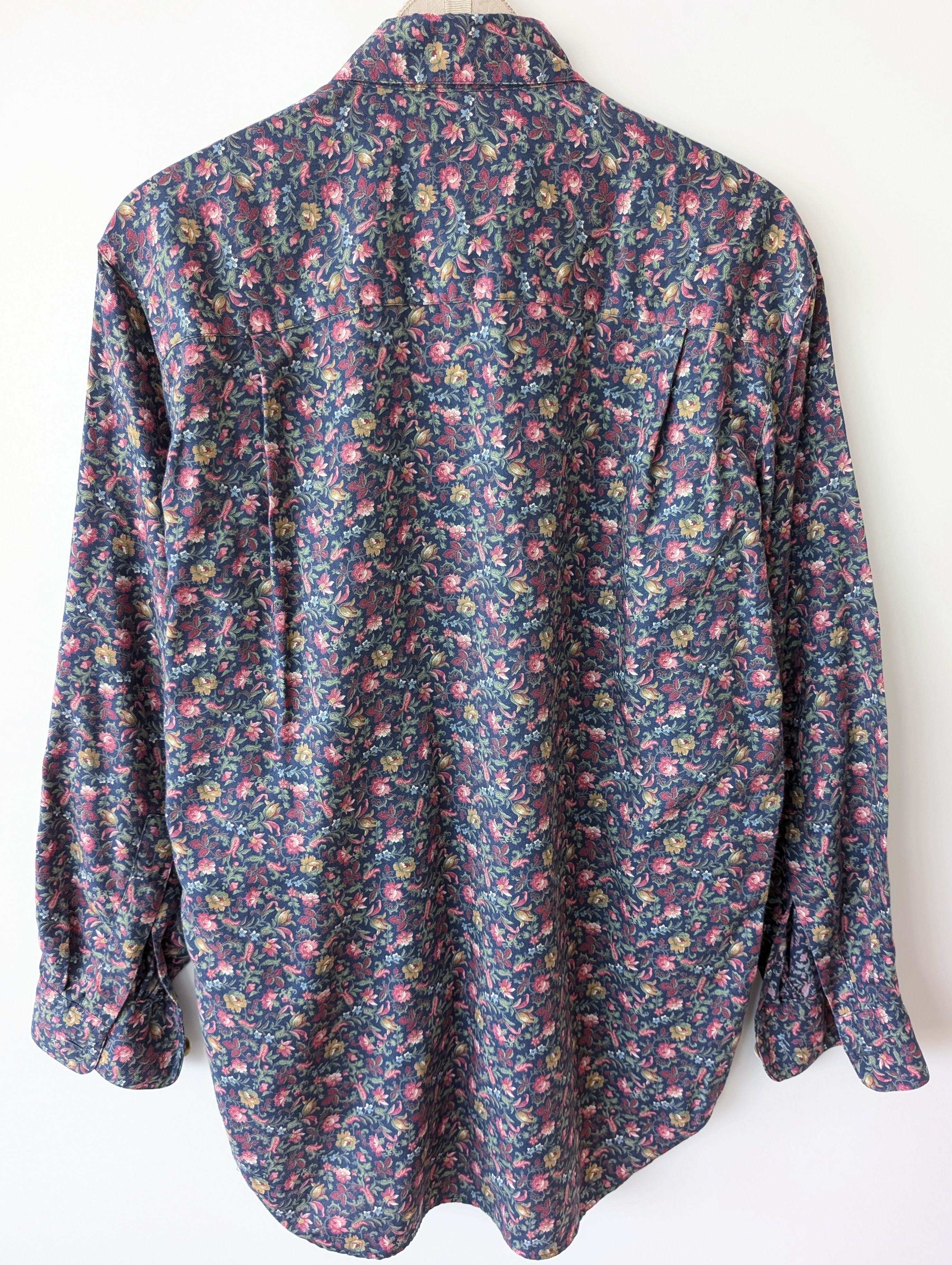 Bluse 90s Bohemian Blumen Print (M-L)