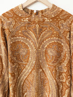 Lade das Bild in den Galerie-Viewer, *Seide* RARE Bluse Bohemian Print Ballonärmel (L-XL)
