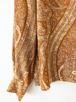 Lade das Bild in den Galerie-Viewer, *Seide* RARE Bluse Bohemian Print Ballonärmel (L-XL)
