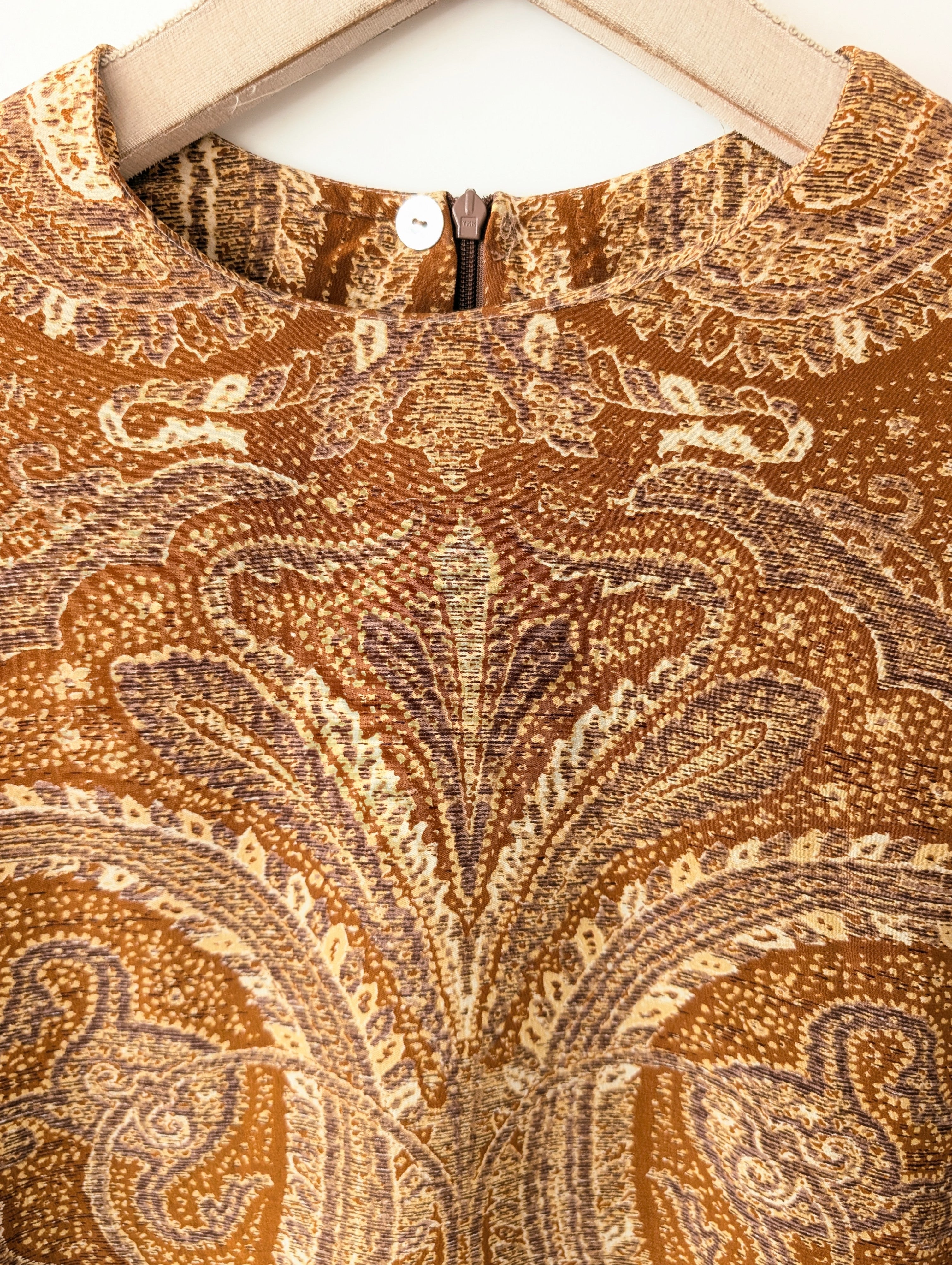 *Seide* RARE Bluse Bohemian Print Ballonärmel (L-XL)