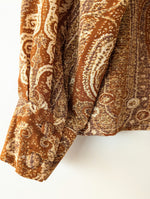 Lade das Bild in den Galerie-Viewer, *Seide* RARE Bluse Bohemian Print Ballonärmel (L-XL)
