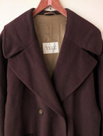 Lade das Bild in den Galerie-Viewer, *Kaschmir Angora Wolle* Mantel 80s Aubergine (M-L)
