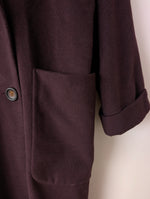 Lade das Bild in den Galerie-Viewer, *Kaschmir Angora Wolle* Mantel 80s Aubergine (M-L)
