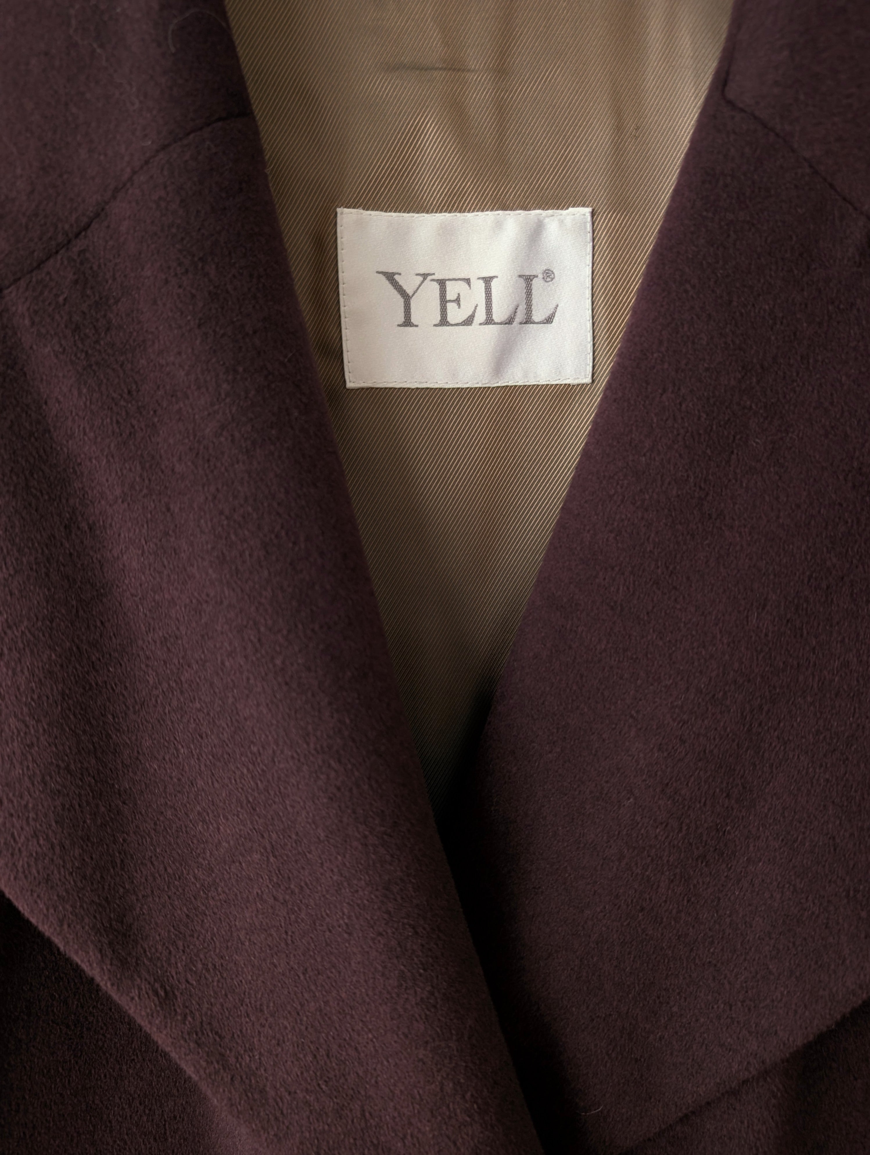 *Kaschmir Angora Wolle* Mantel 80s Aubergine (M-L)