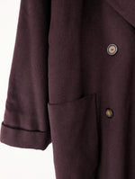 Lade das Bild in den Galerie-Viewer, *Kaschmir Angora Wolle* Mantel 80s Aubergine (M-L)
