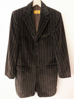 Lade das Bild in den Galerie-Viewer, *Samt* Mantel Nadelstreifen Braun Grau (L-XL)
