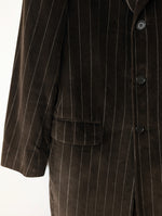 Lade das Bild in den Galerie-Viewer, *Samt* Mantel Nadelstreifen Braun Grau (L-XL)
