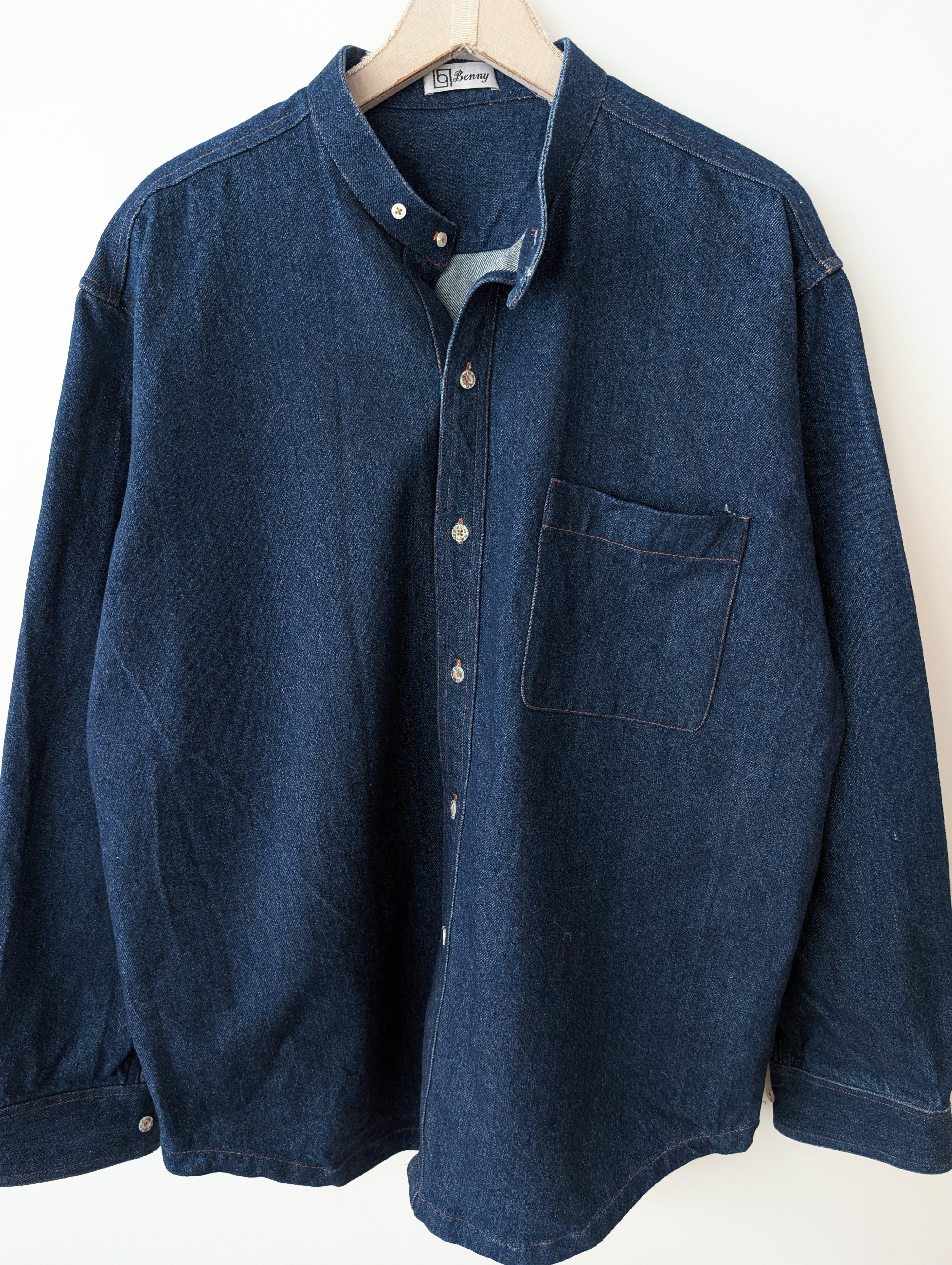 Denim Overshirt Indigo Jeans Hemd Jacke (XL)