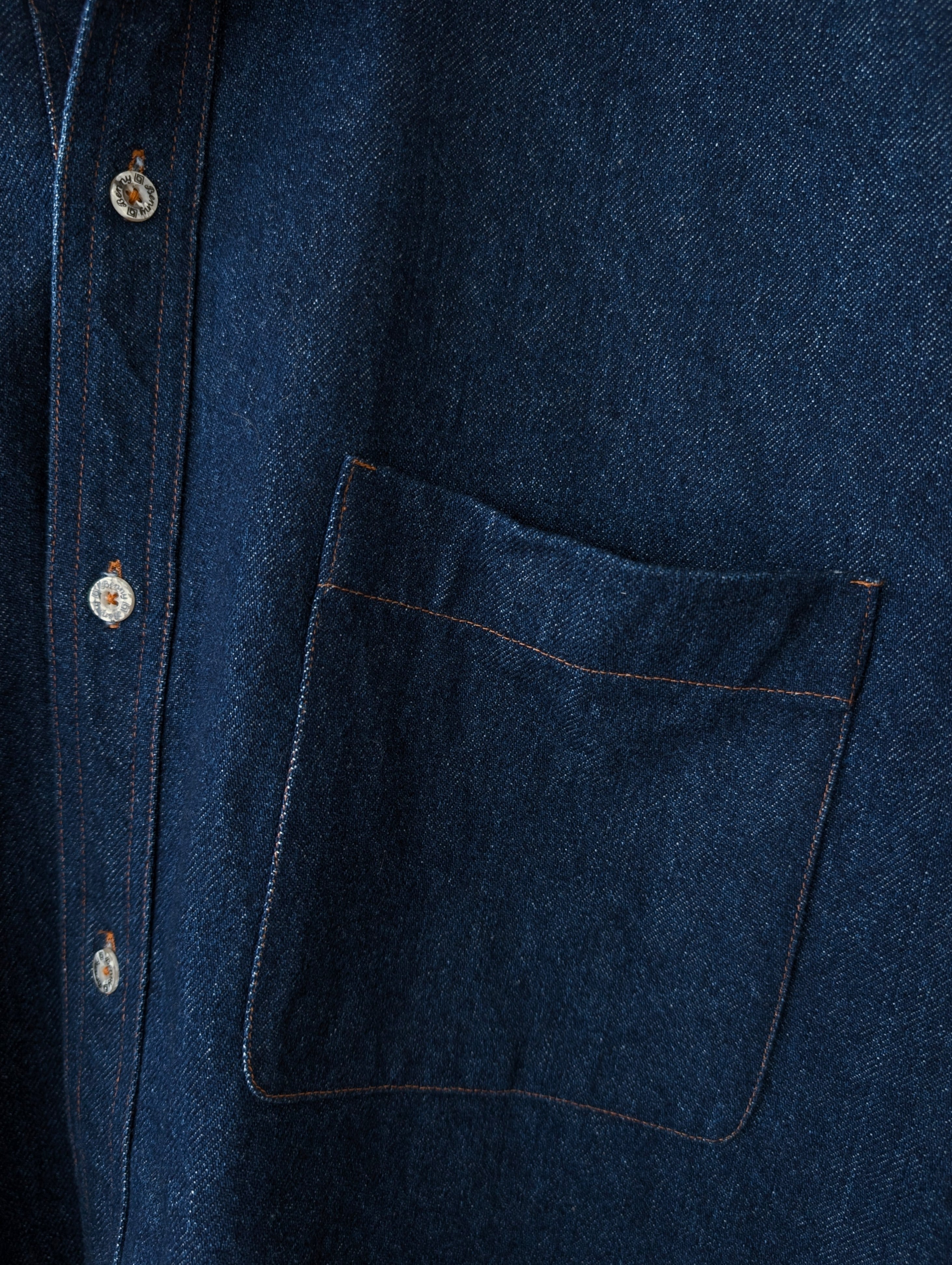 Denim Overshirt Indigo Jeans Hemd Jacke (XL)