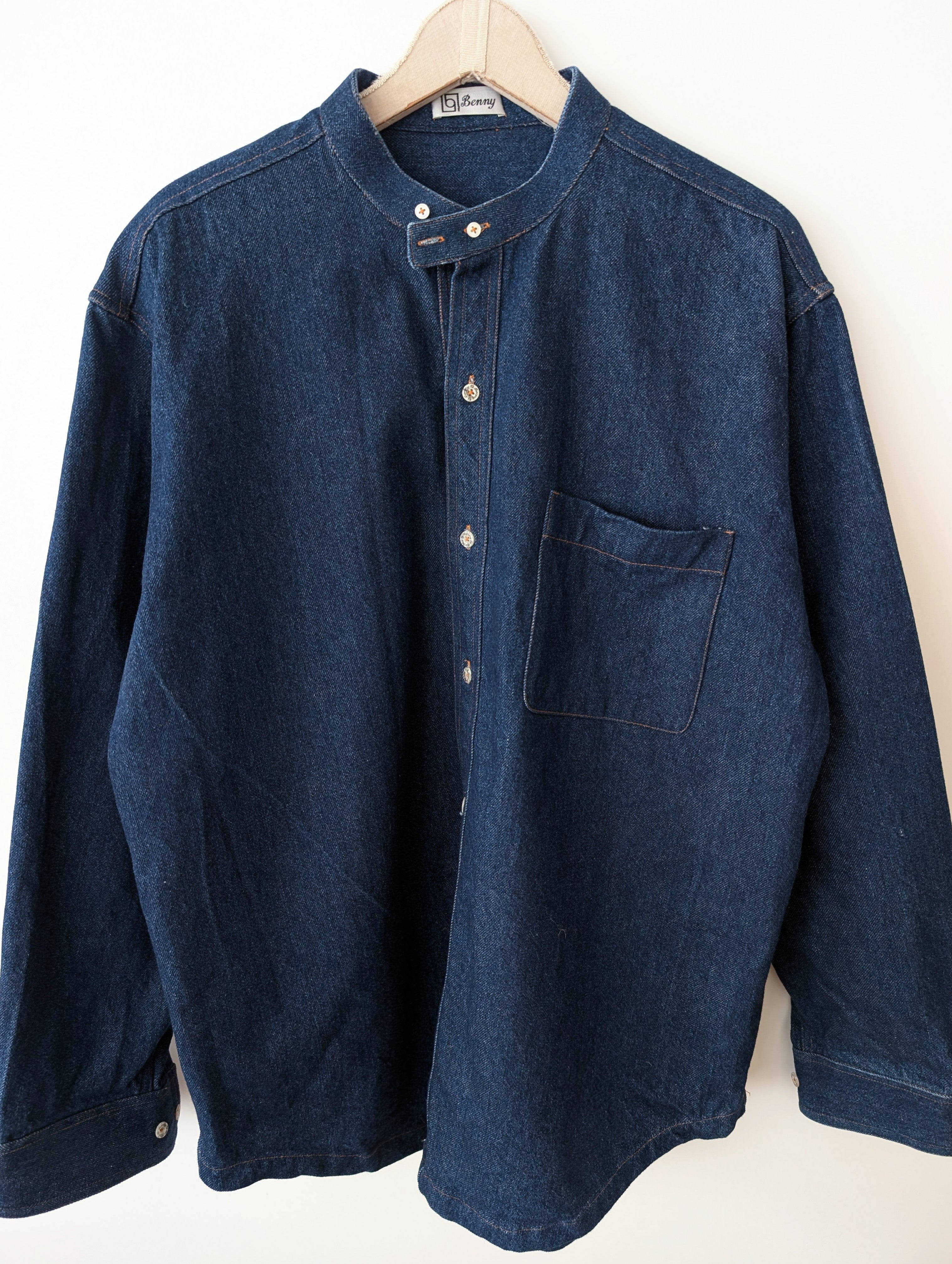Denim Overshirt Indigo Jeans Hemd Jacke (XL)