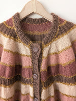Lade das Bild in den Galerie-Viewer, *Handmade* Cardigan Mohair Blockstreifen Waves (M-L)
