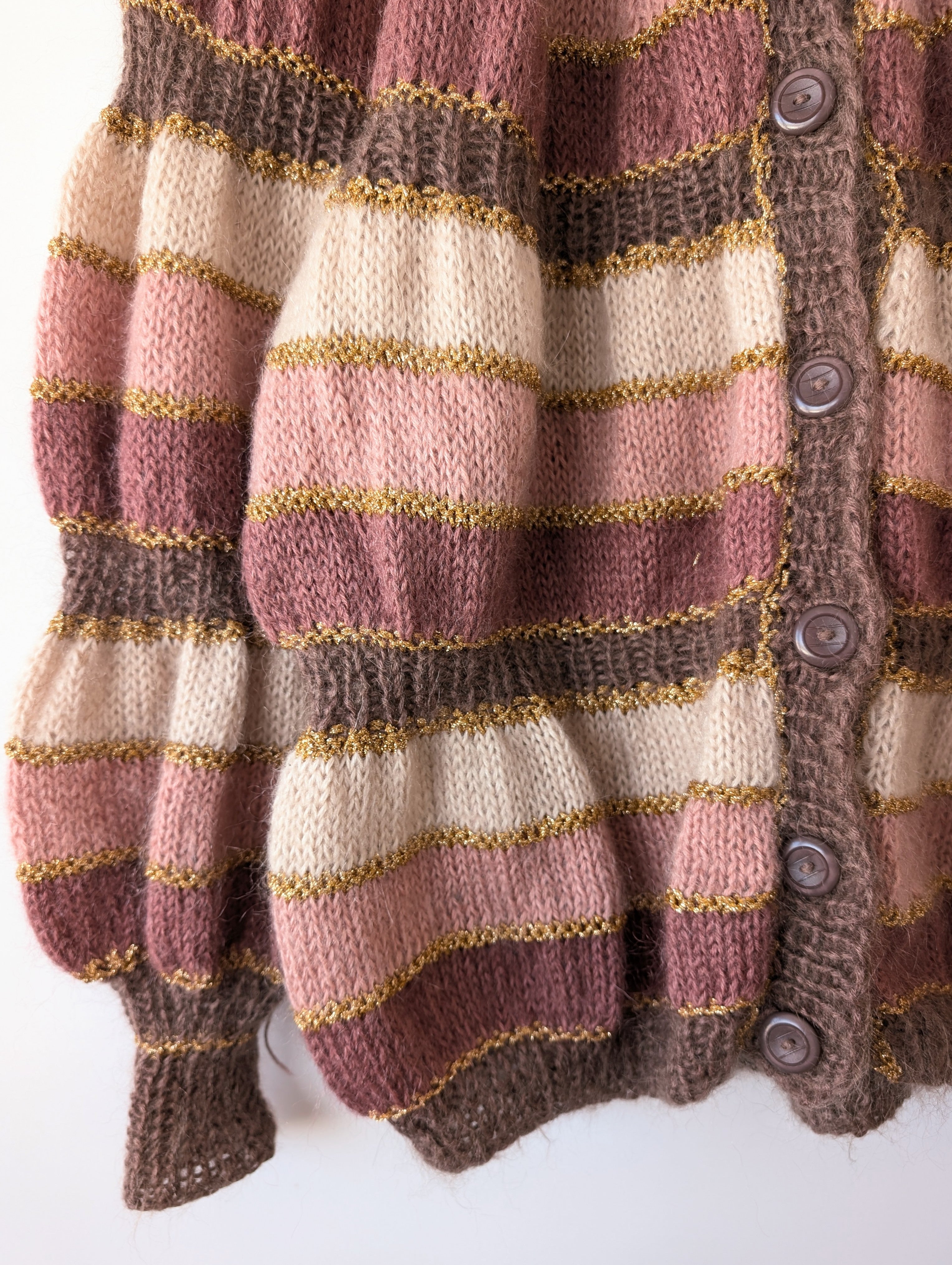 *Handmade* Cardigan Mohair Blockstreifen Waves (M-L)