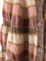 Lade das Bild in den Galerie-Viewer, *Handmade* Cardigan Mohair Blockstreifen Waves (M-L)
