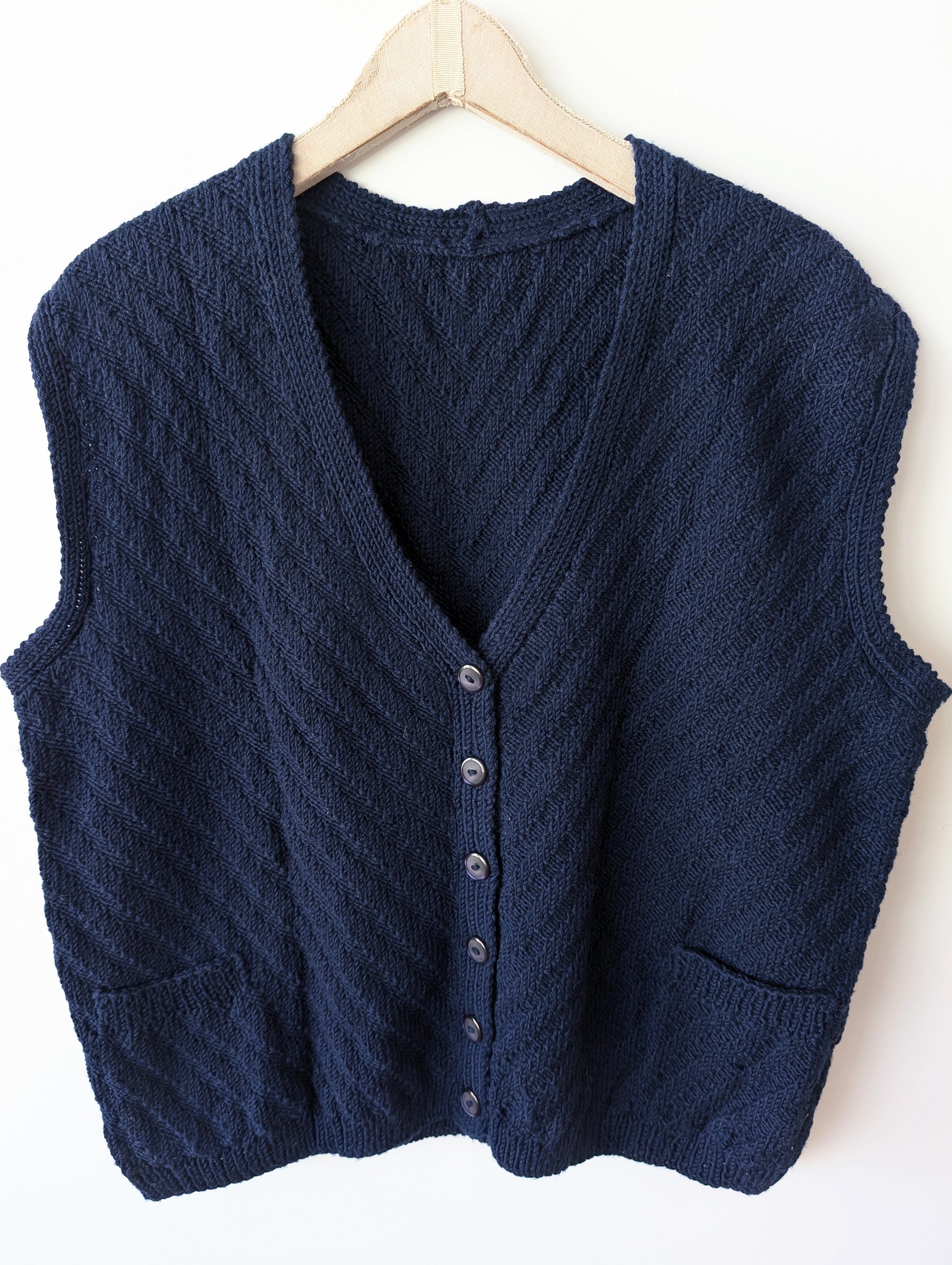 *Handmade* Weste Wolle Streifen Strick (XL-XXL)