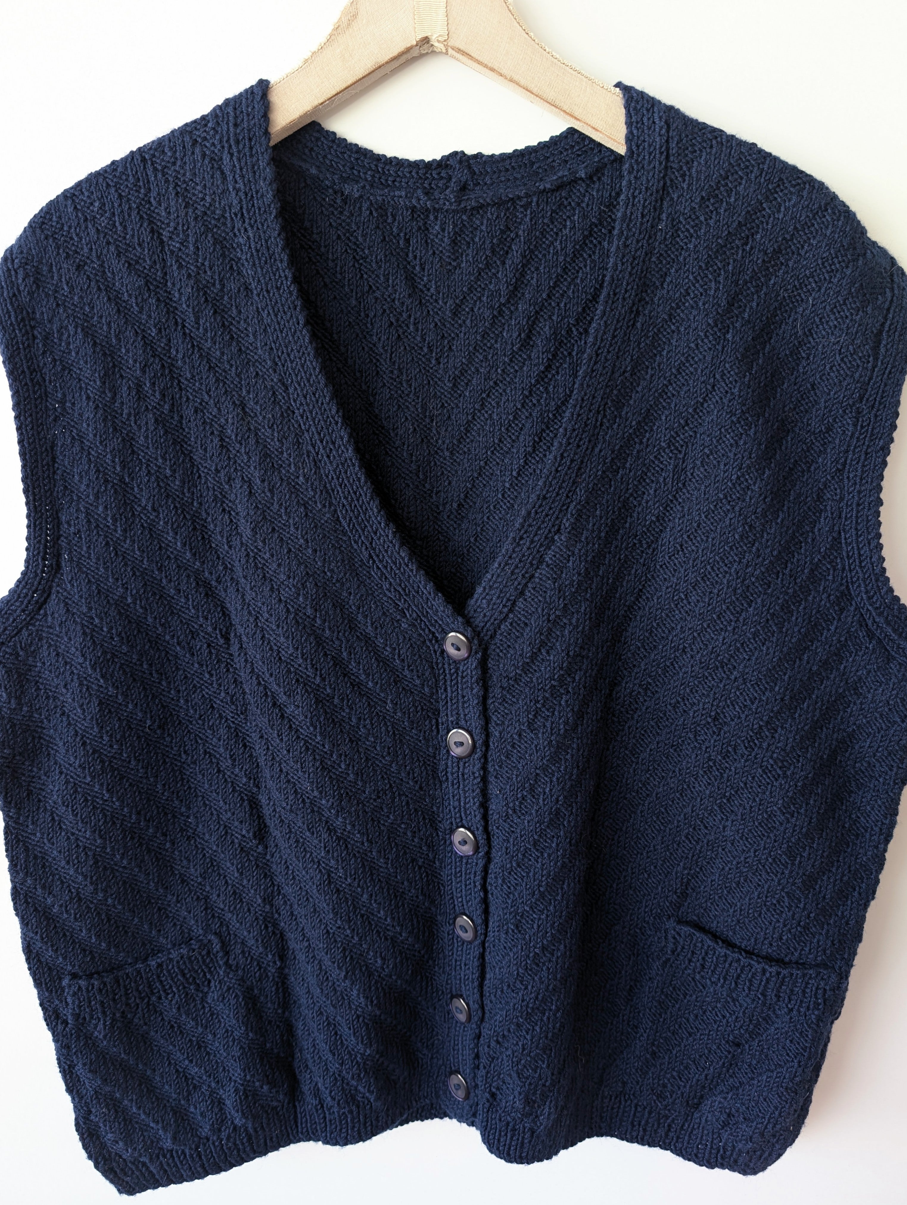 *Handmade* Weste Wolle Streifen Strick (XL-XXL)