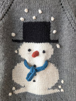 Lade das Bild in den Galerie-Viewer, *Handmade* Pullover Wolle Schneemann Stick (M-L)
