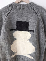 Lade das Bild in den Galerie-Viewer, *Handmade* Pullover Wolle Schneemann Stick (M-L)

