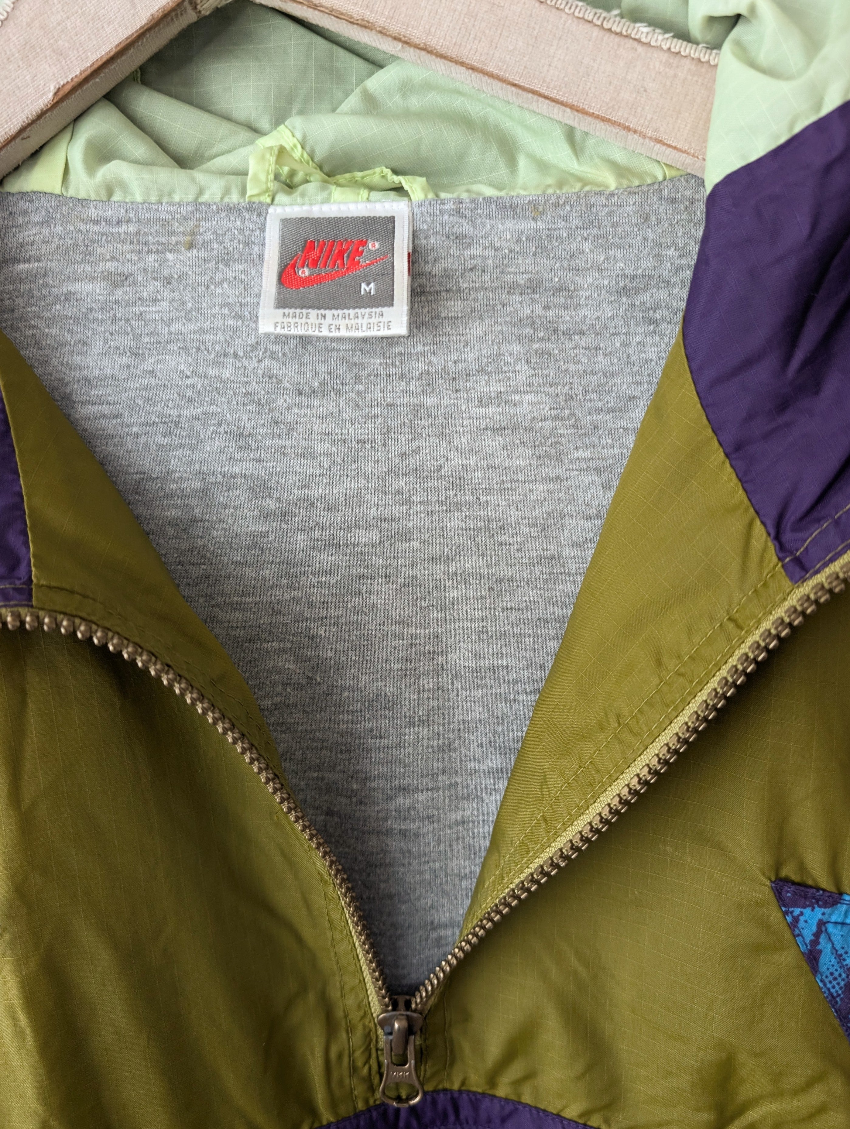 *Nike* Windbreaker Bomber 80s Khaki Lila (M-L)