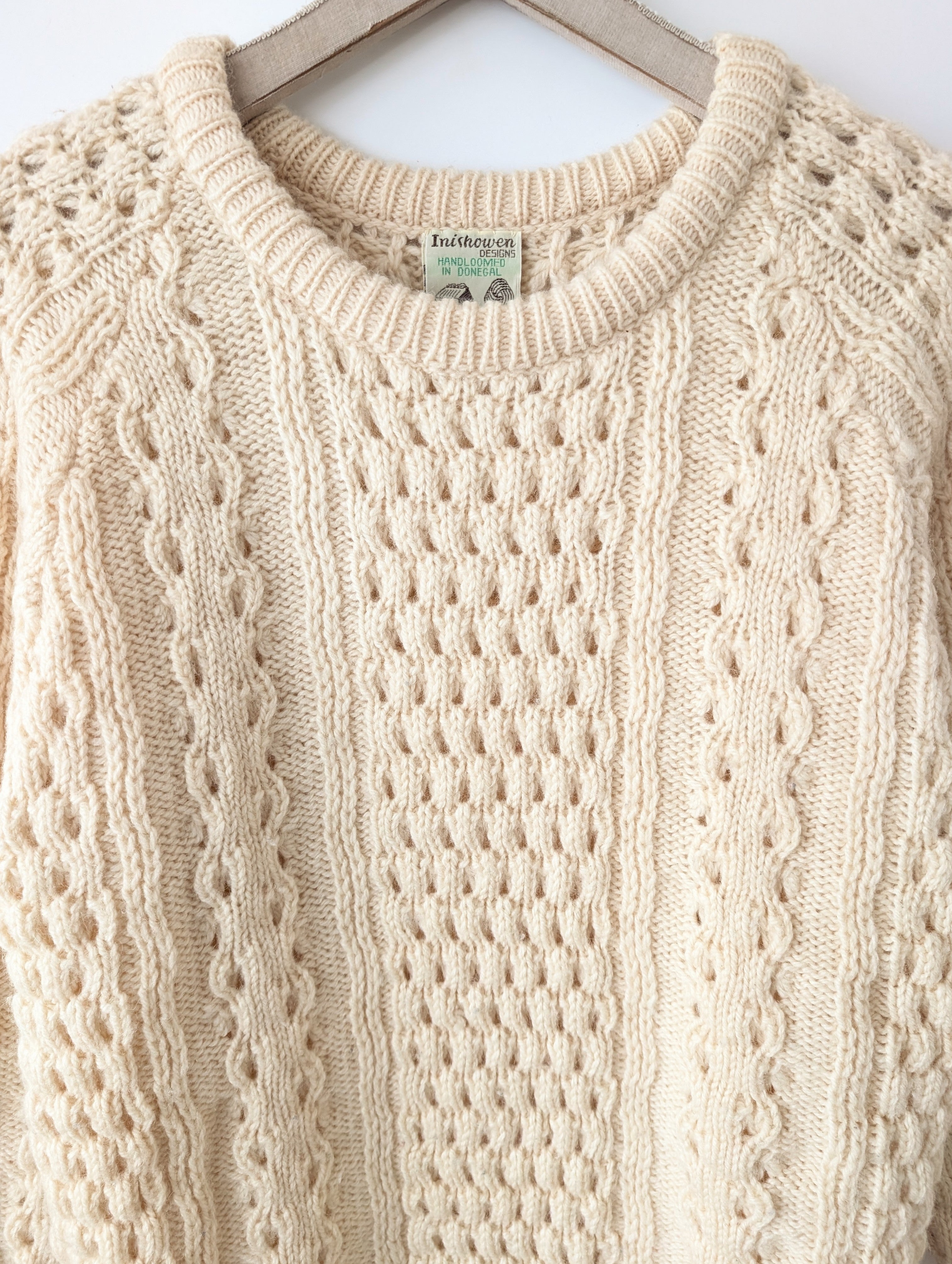 *Wolle* Pullover Handmade Zopfstrick Ireland (L-XL)