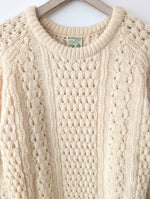 Lade das Bild in den Galerie-Viewer, *Wolle* Pullover Handmade Zopfstrick Ireland (L-XL)
