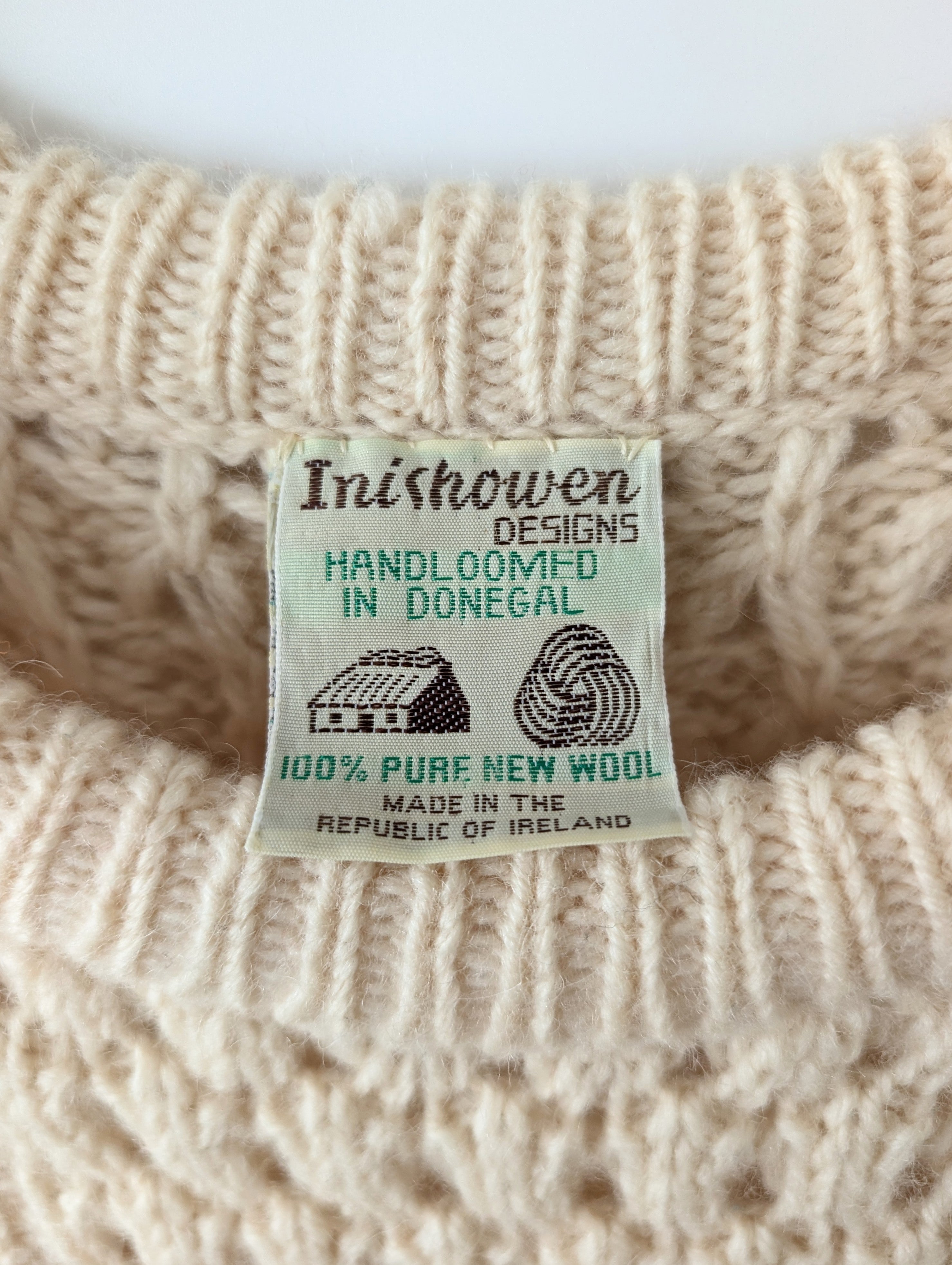 *Wolle* Pullover Handmade Zopfstrick Ireland (L-XL)