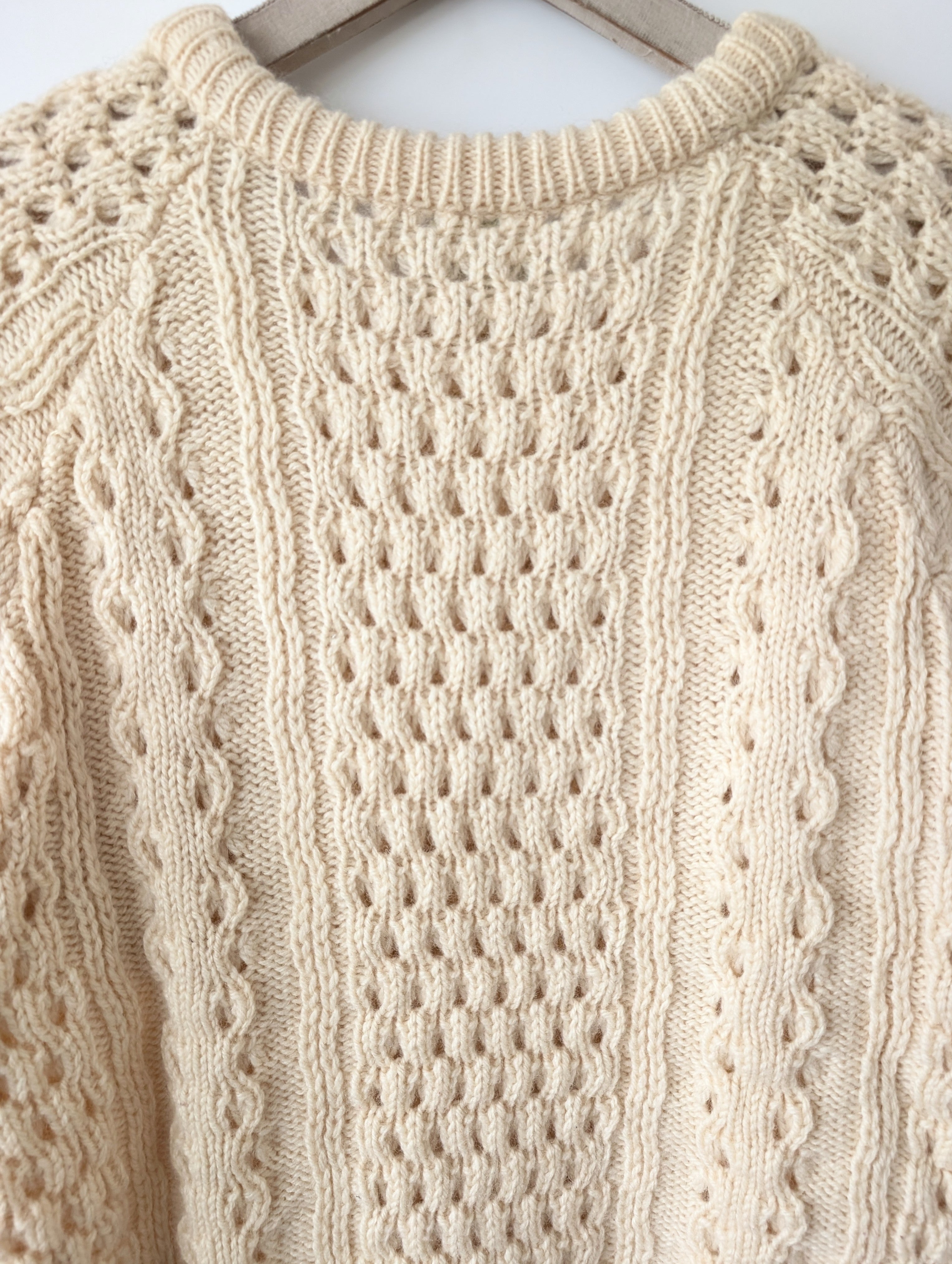 *Wolle* Pullover Handmade Zopfstrick Ireland (L-XL)