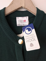 Lade das Bild in den Galerie-Viewer, *Wolle* NEU Cardigan 80s Marine Dunkelgrün (L)
